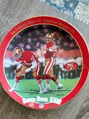 Joe Montana Comeback Great Super Bowl Quarterbacks Plate XXIII 49ers Bengals NFL